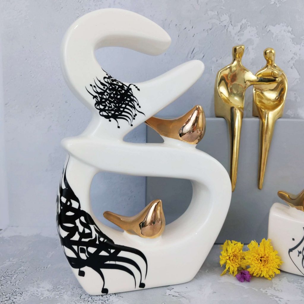 Ceramic farsi Letter on table