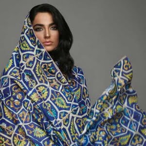 Blue Scarf with Eslimi Design