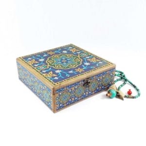 Decorative Storage Box Dark Blue 20 x 20cm
