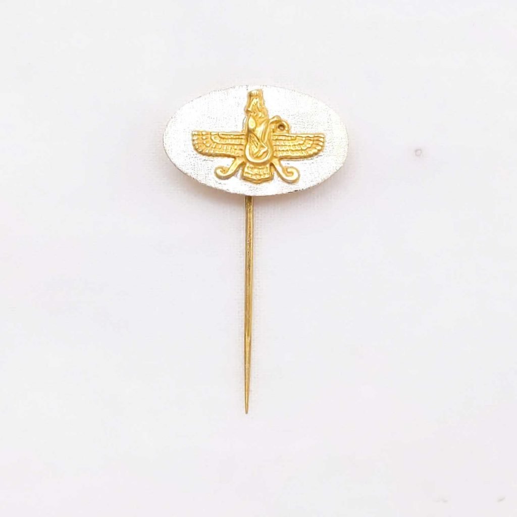 FARVAHAR SUIT PIN, GOLD PLATED ON SILVER