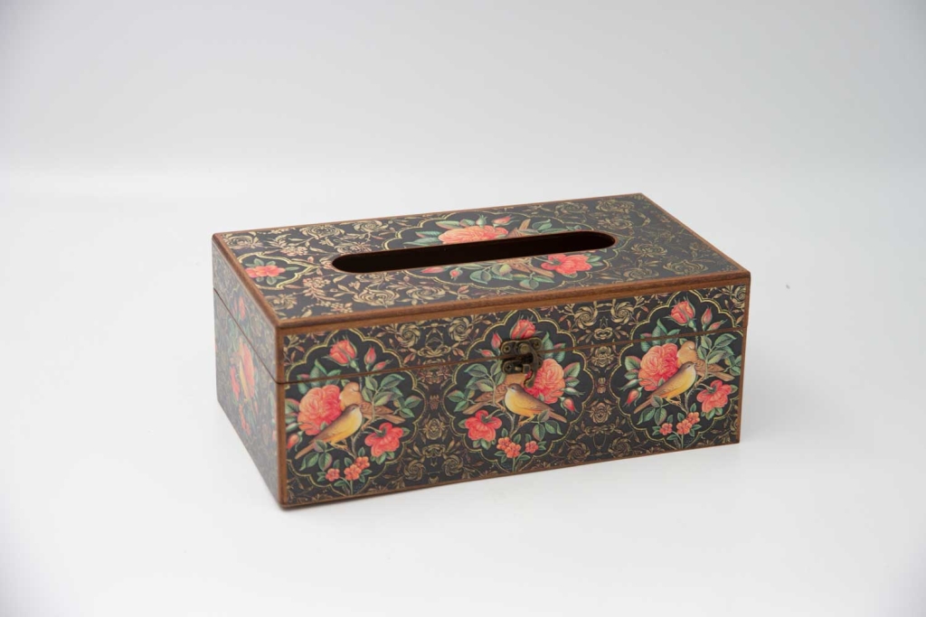Flower and Bird Pattern Tissue Box