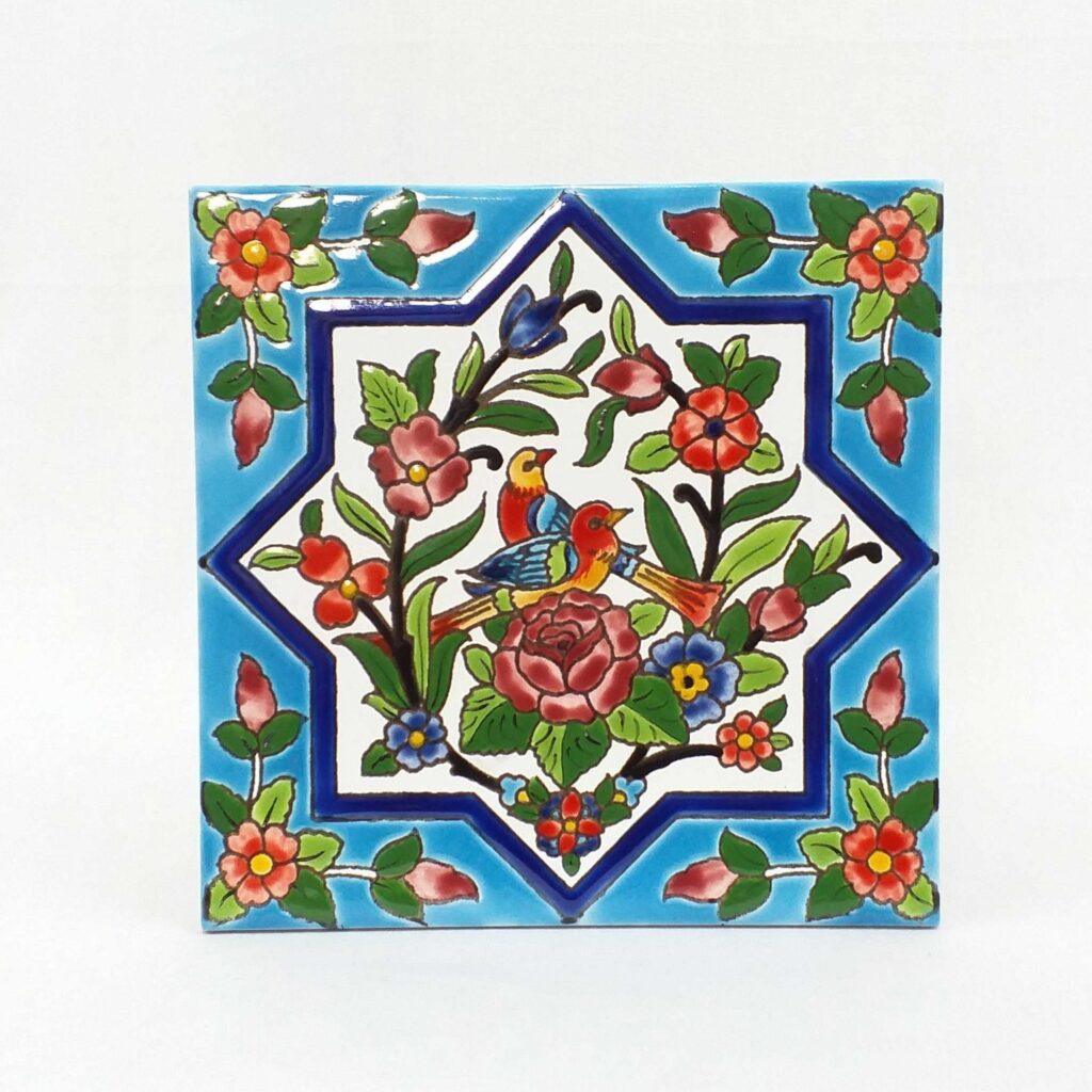 Flower and Bird Design Tiles persian art