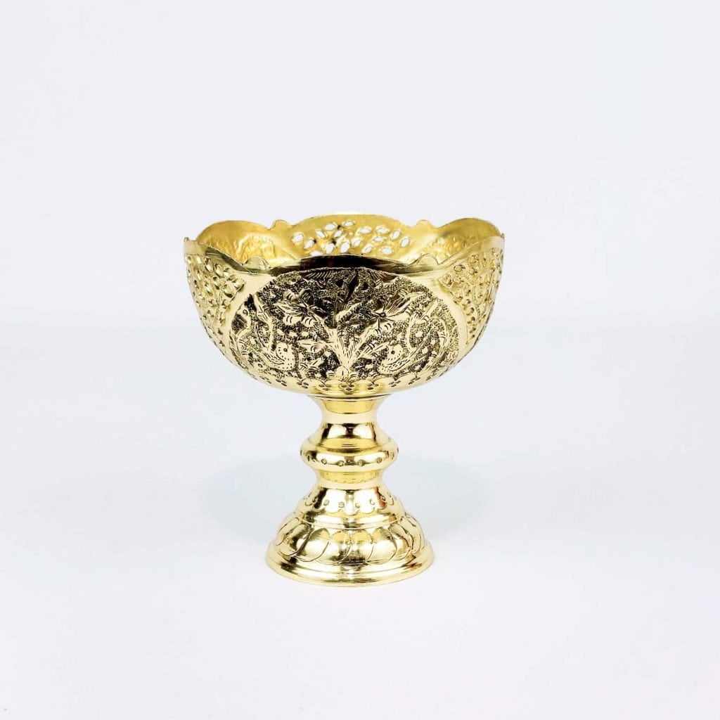 GHALAMZANI ON BRASS CANDY DISH SET