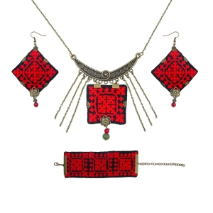 Red Tear Balochi Jewelry Set