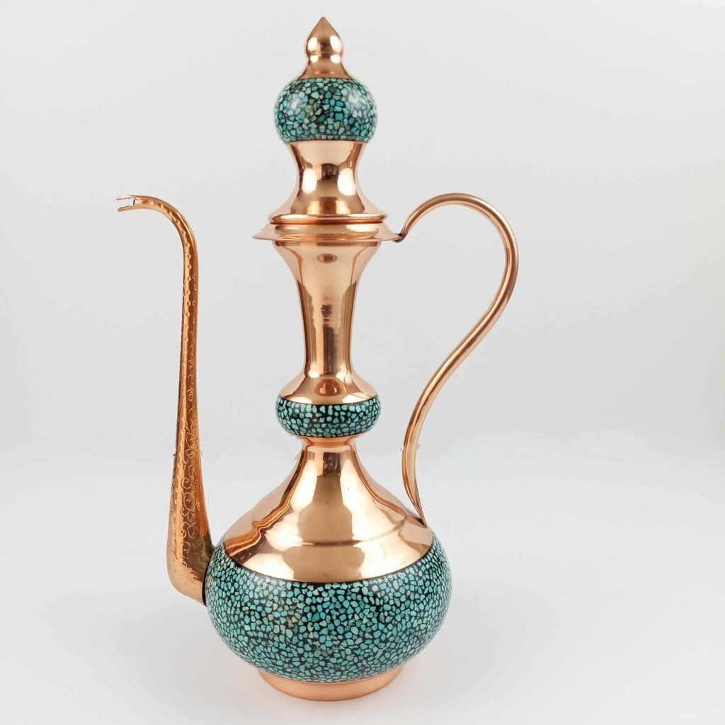 Firoozeh Koobi Turquoise on Copper Rose Water Sprinkler