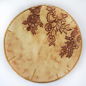 28cm Handmade Floral Pottery Wall Plate