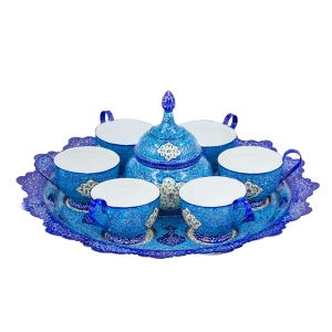 Minakari Tea Set for Six – Enamel art