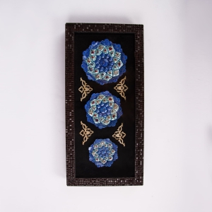Persian Handmade Minakari Plate Set Wall Frame
