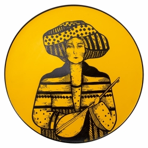 Turkman Musician, 30cm Hand Painted Decorative Ceramic Plate