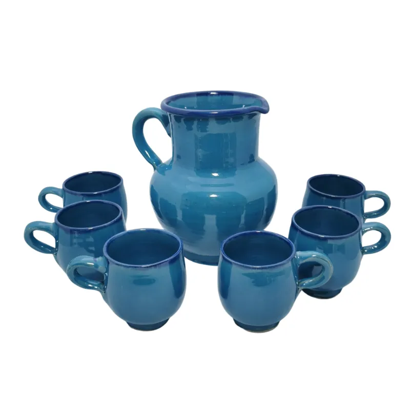 Persian Blue Water Jug and Mug Set