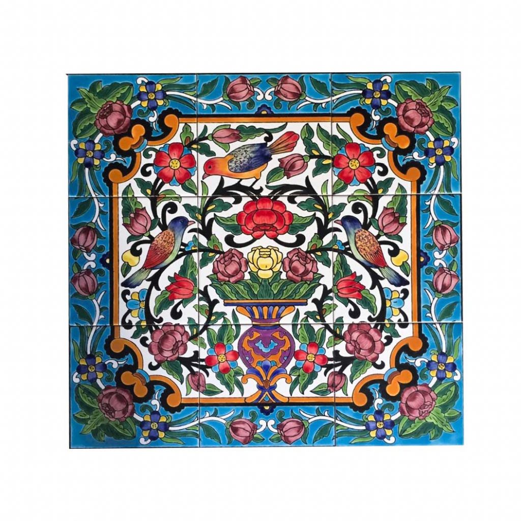 Flower and chicken design puzzle tiles