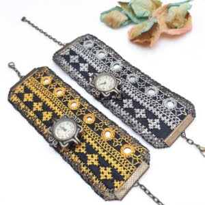 Balochi Mirror Needlework Watch Bracelet