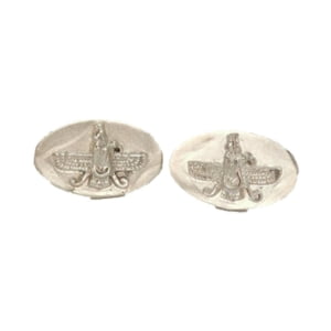 Silver Farvahar Cufflinks, 925 Sterling Silver for Men