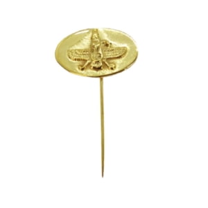 Farvahar Suit Pin for Men, Gold Plated 925 Silver