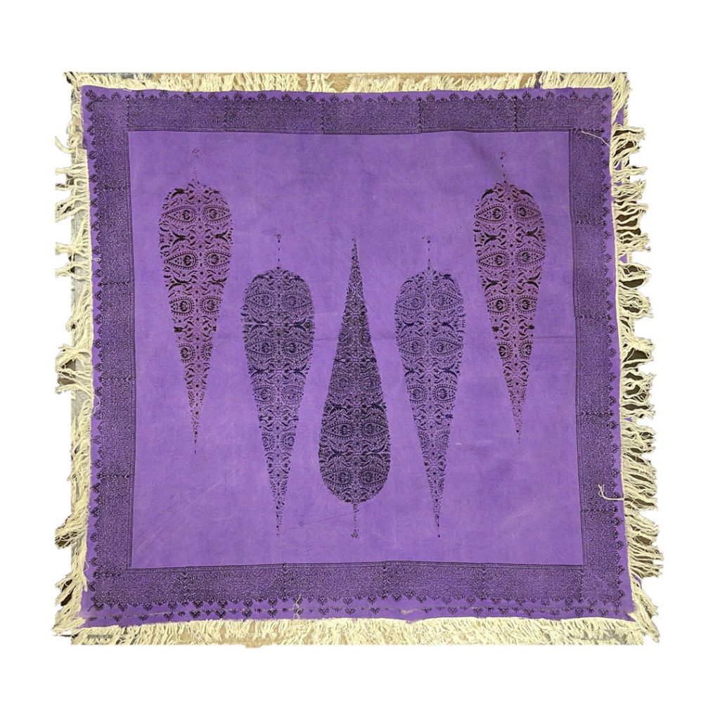 purple Cotton Tablecloth Ghalamkar Cedar Forest Model viewed from up side
