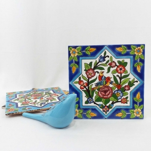 Flower and chicken design tiles