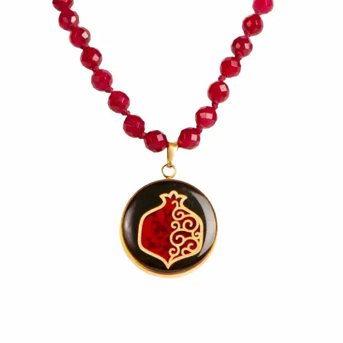 24k Gold Pomegranate Pattern Necklace
