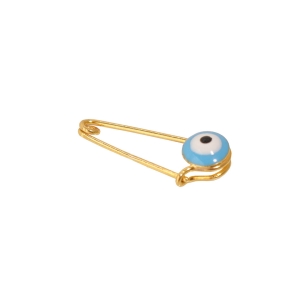 18K Gold Evil Eye Baby Brooch