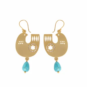 Persian Birds Turquoise Earring