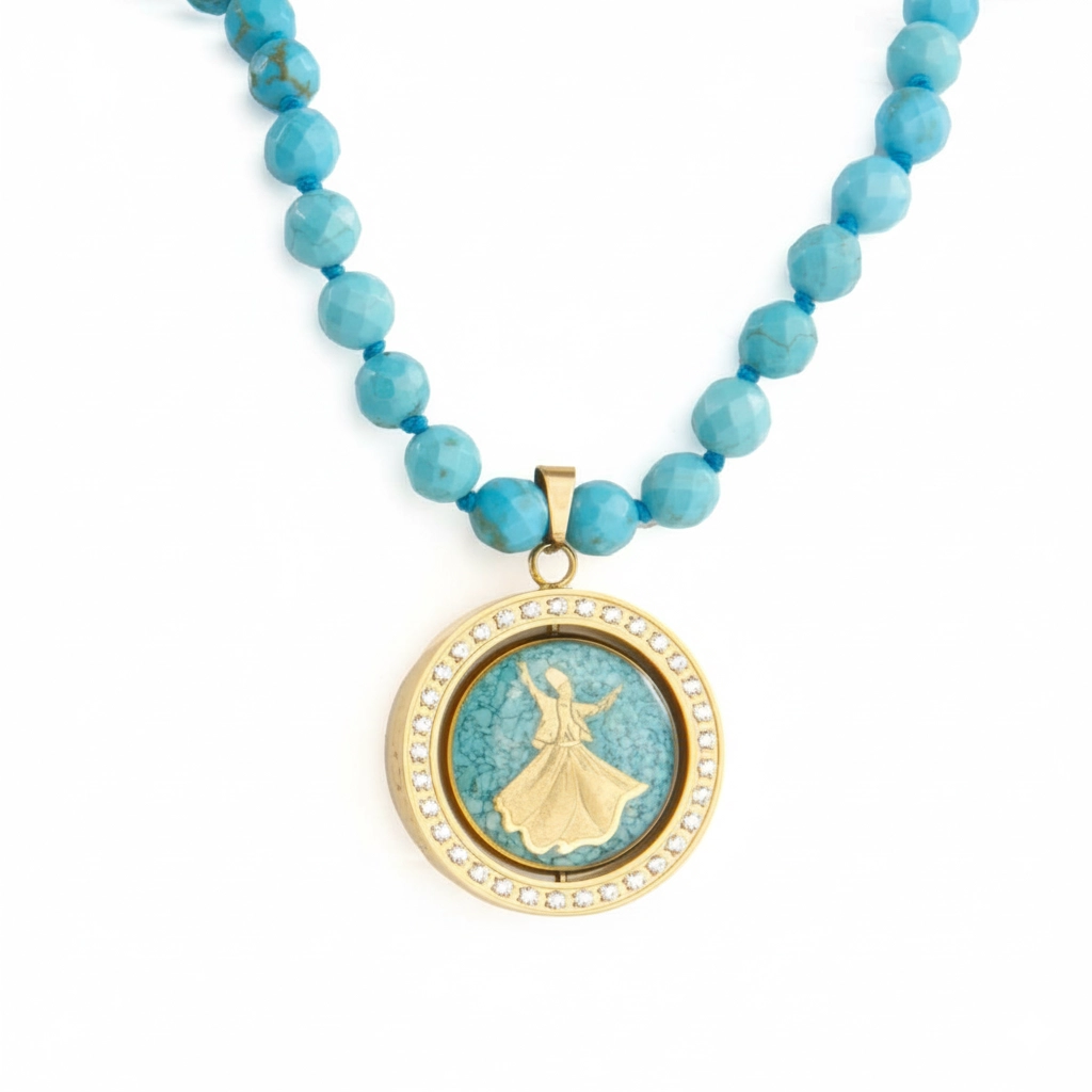 24k Gold Sama and Amin Bird with Turquoise Necklace – Persian Jewelry