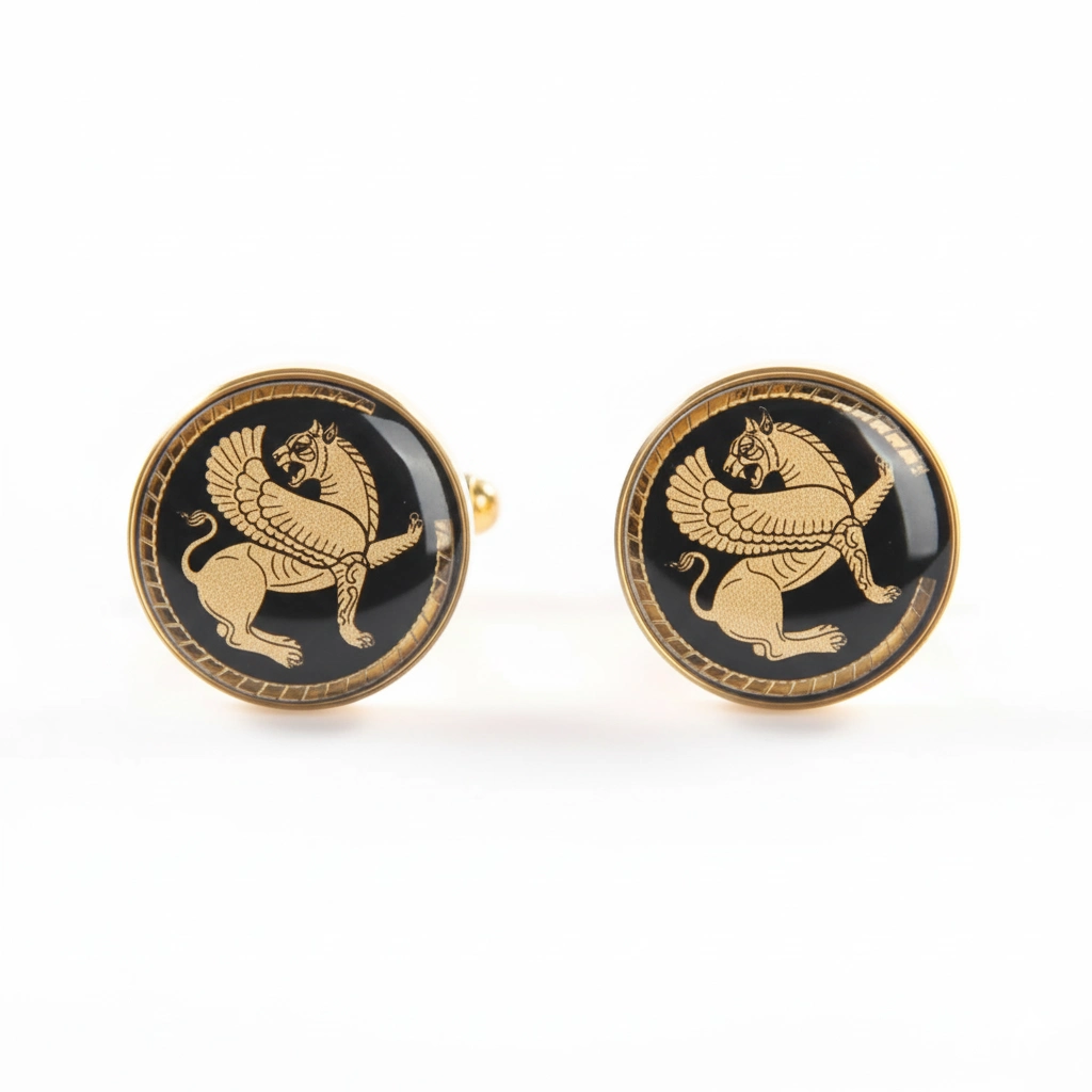24k Gold Winged Lion Cufflinks