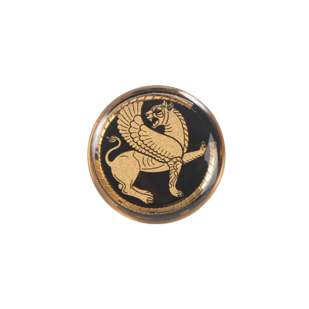 24k Gold Winged Lion Pin Badge