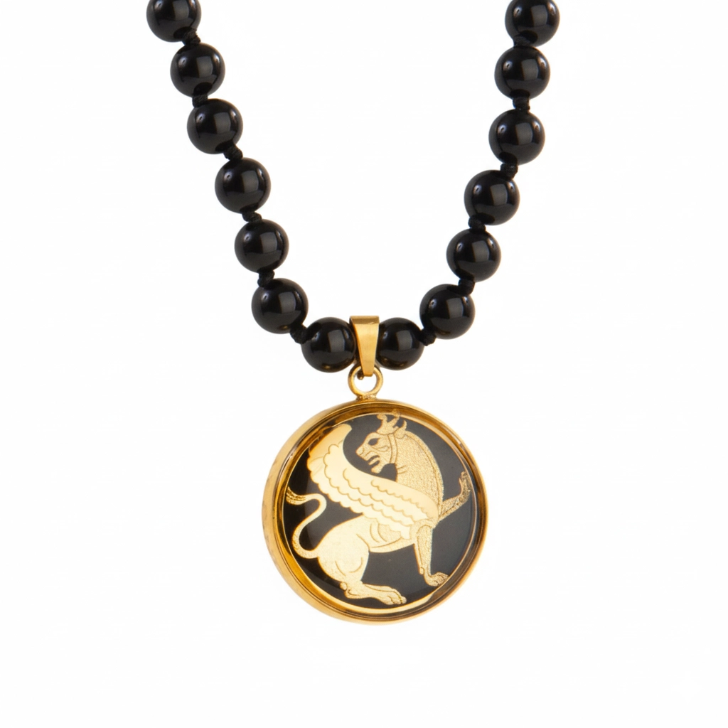 24k Gold Winged Lion Necklace