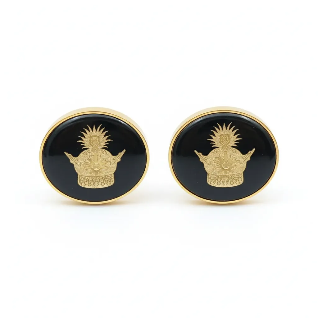 24k Gold Crown Cufflinks