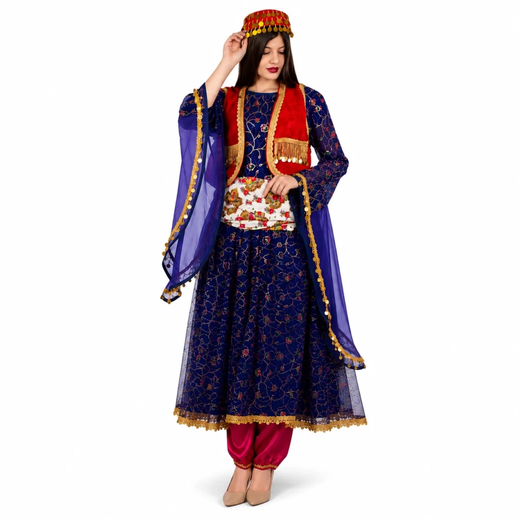 Sorane Satin Elegance Set Traditional Kurdish Outfit