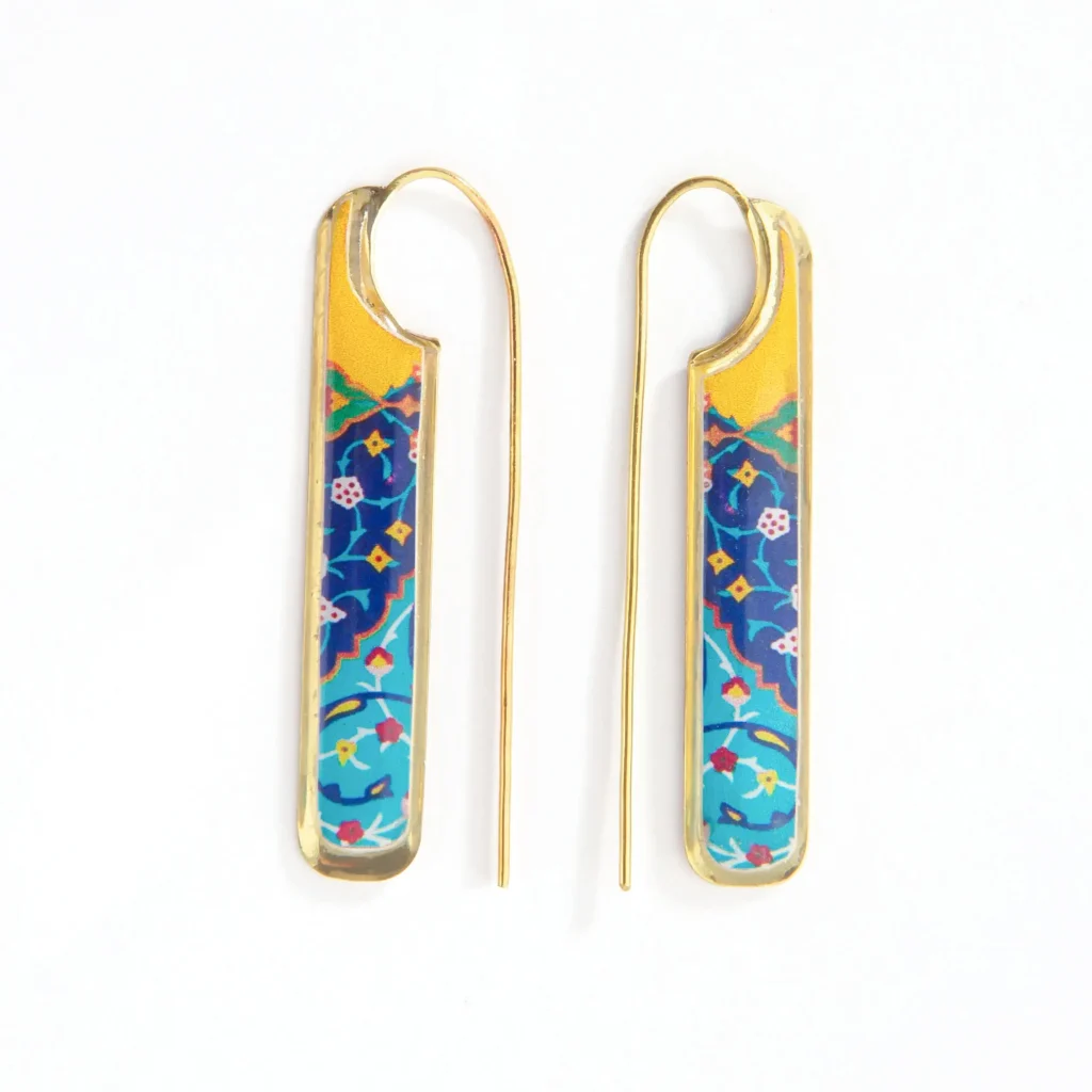 Classic Persian Tile Pattern Stud Earrings
