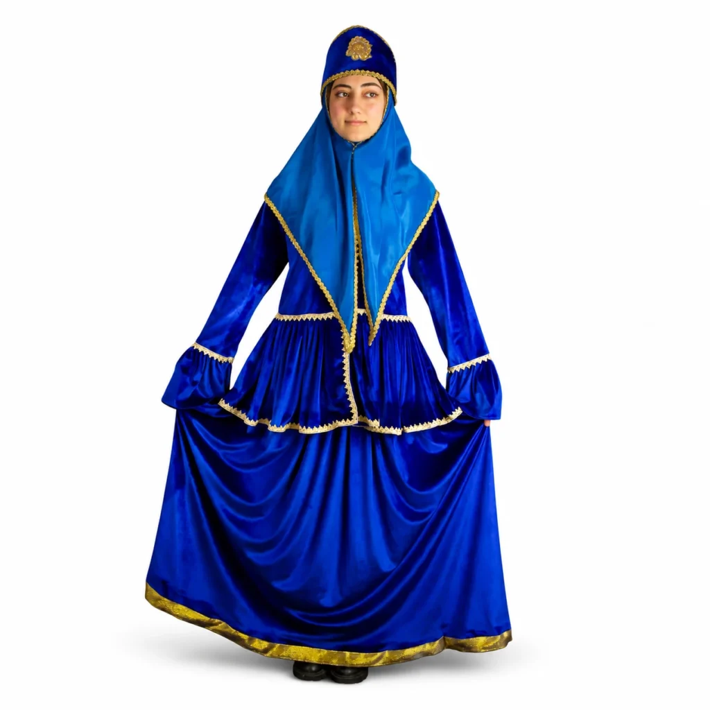Qajar Style Womens Traditional Velvet Outfit