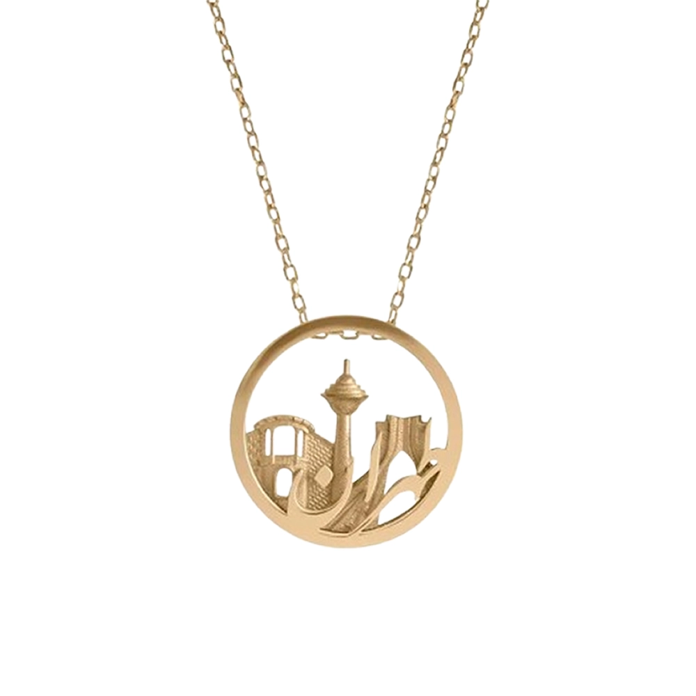 18K Gold Tehran Design Necklace – Matte and Glossy Finish