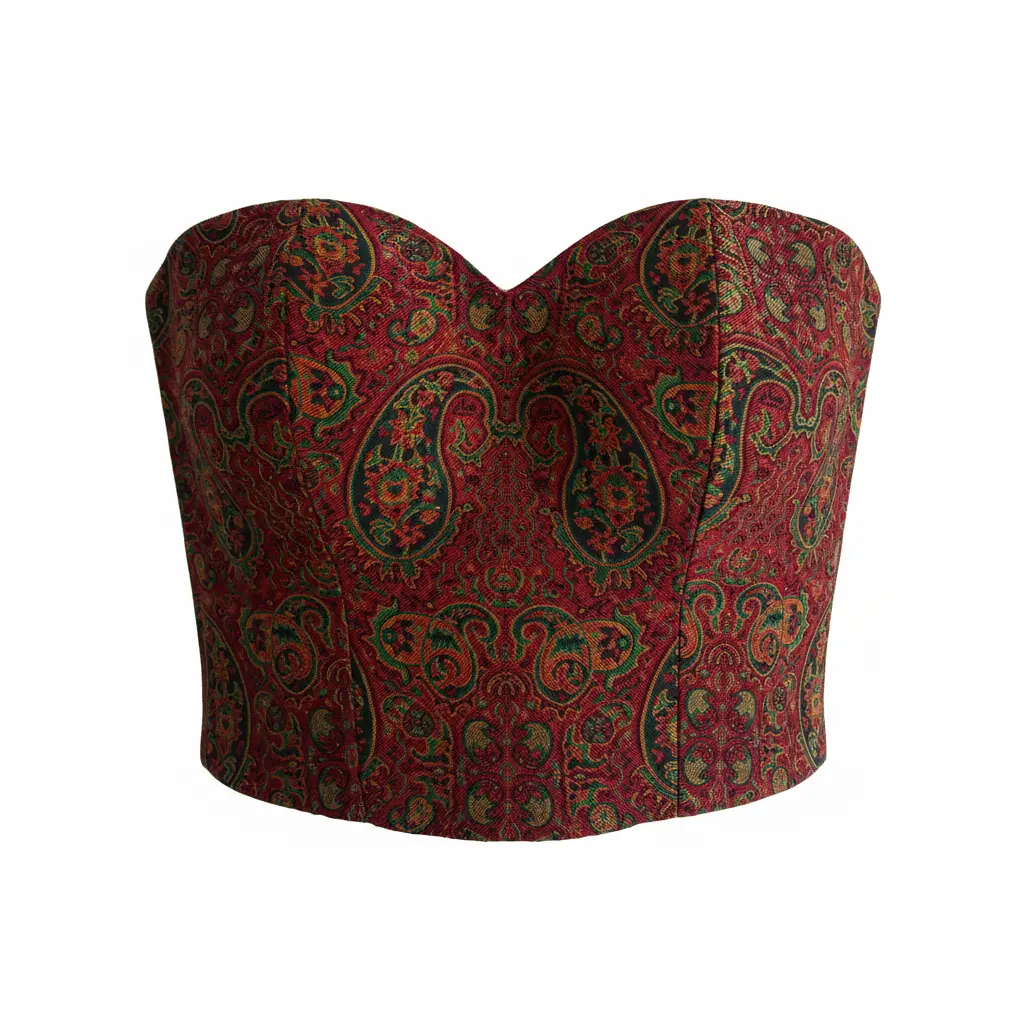 Luxury Persian Women’s Fashion Red Termeh Top with Boteh Jegheh Design