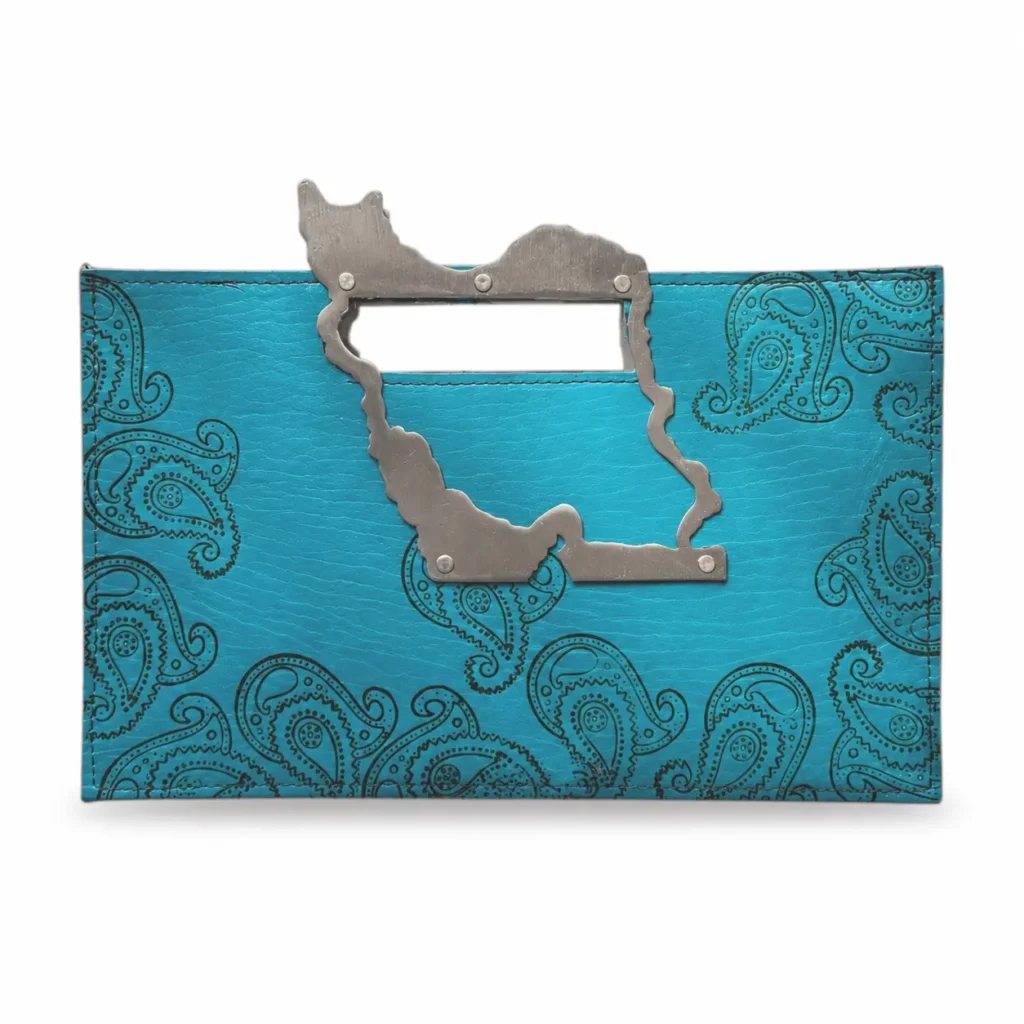 Fars Persian Leather Handbag for Women with Paisley Design