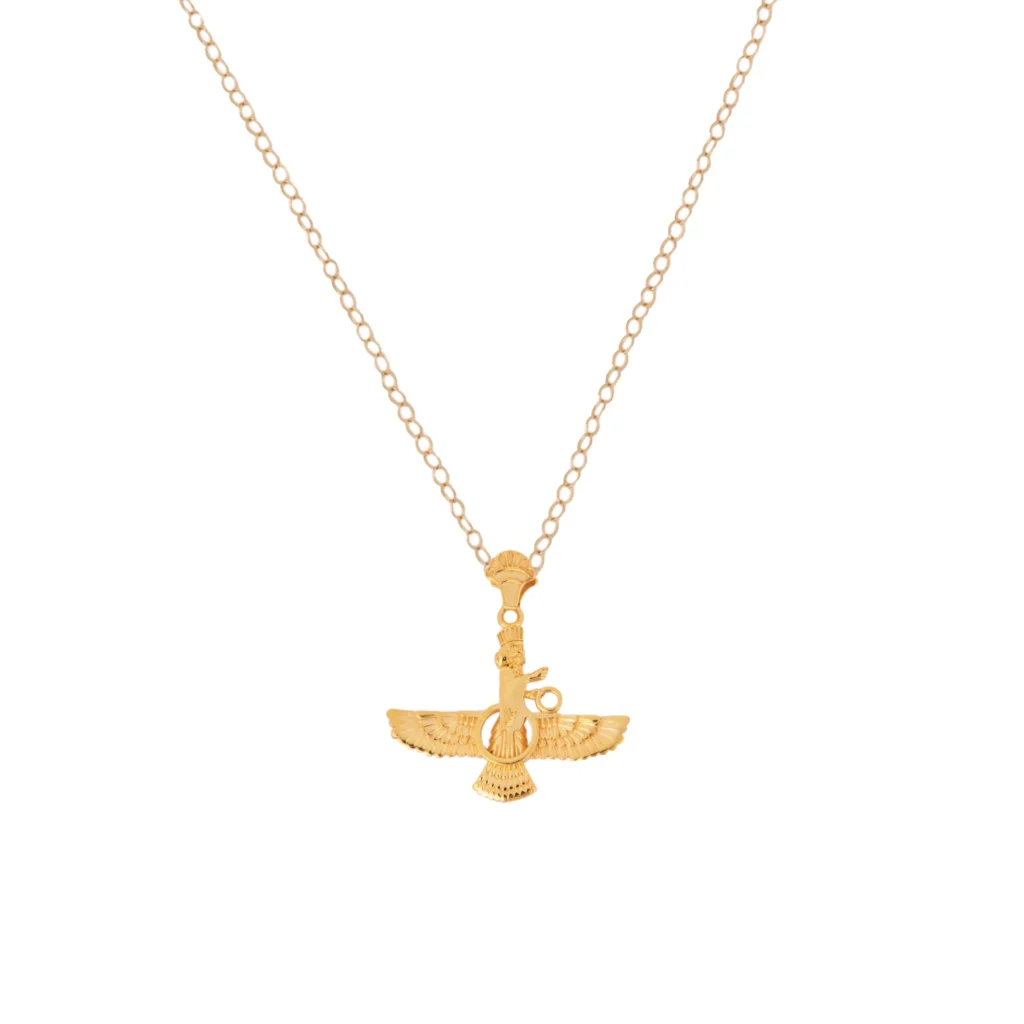 Lotus Farvahar Gold Pendant Necklace in 18k Gold