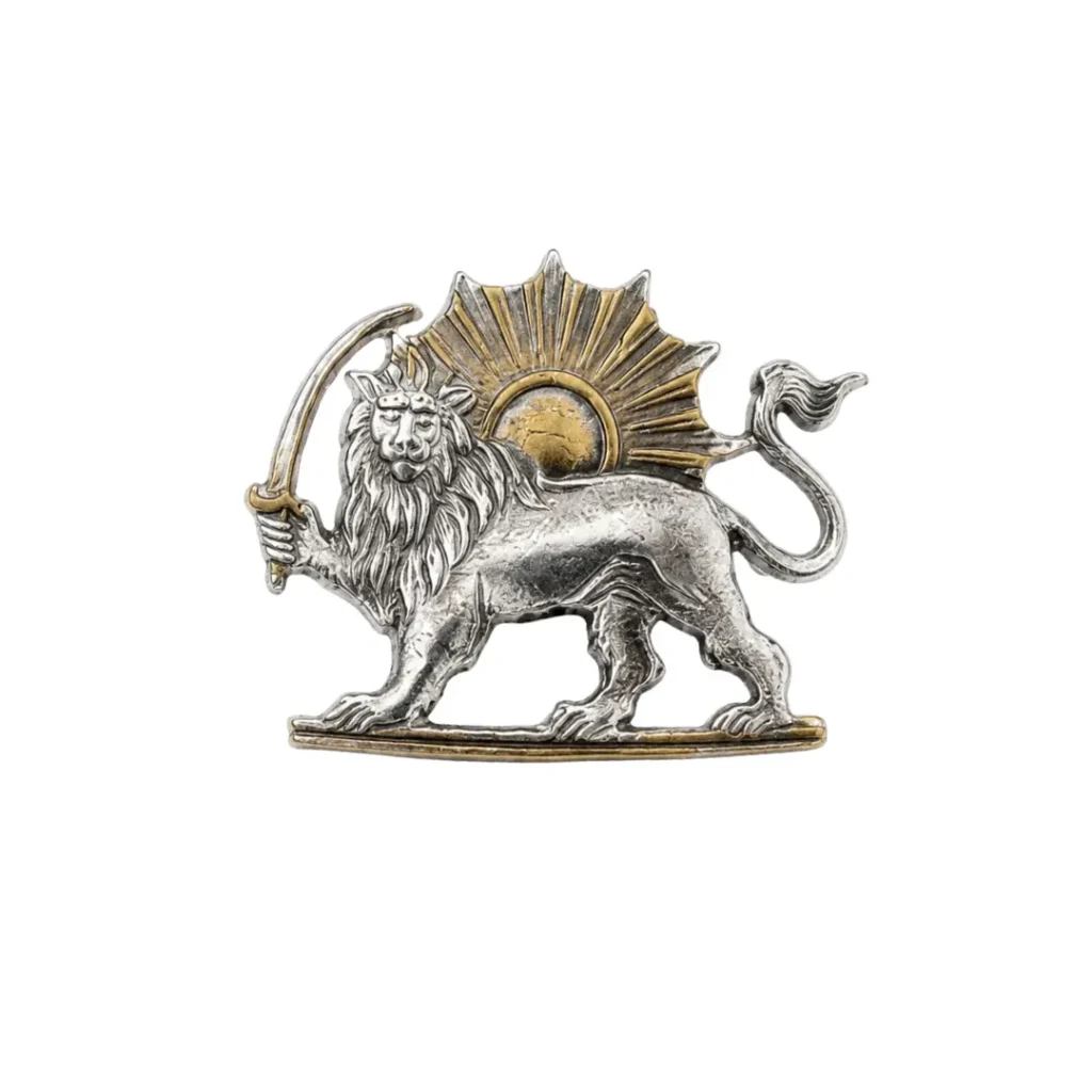 Shir o Khorshid Brooch with Ghalamzani Design